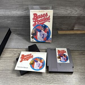 Bases Loaded NES Nintendo w/ manual and styrofoam. CIB no Poster